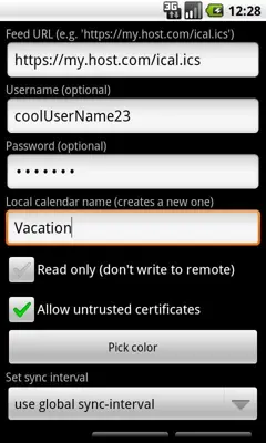 ICSSync android App screenshot 2